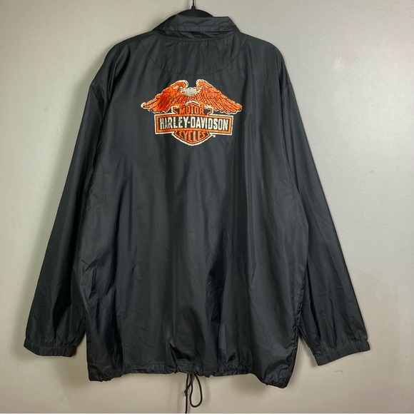 Harley-Davidson windbreaker men's 3xl XXXL NWT long slicker logo packable collar - Picture 11 of 13